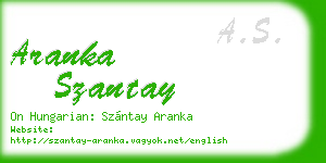 aranka szantay business card